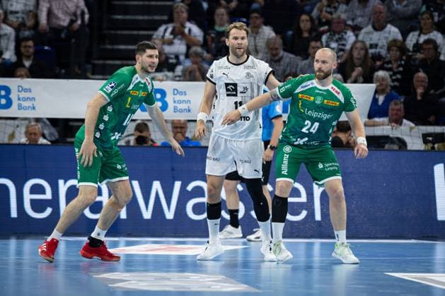 DAIKIN HBL THW Kiel vs SC DHfK Leipzig 28 05 25 Fight at the circle Marko Mamic Nr 14, SC DHfK Leipzig , Petter Overby Nr 11, THW Kiel , Moritz Preuss Nr 24, SC DHfK Leipzig DAIKIN HBL THW Kiel vs SC DHfK Leipzig, Wunderino Arena on 28 05 25 Copyright: xBEAUTIFULxSPORTS MarioxM.xKobergx
