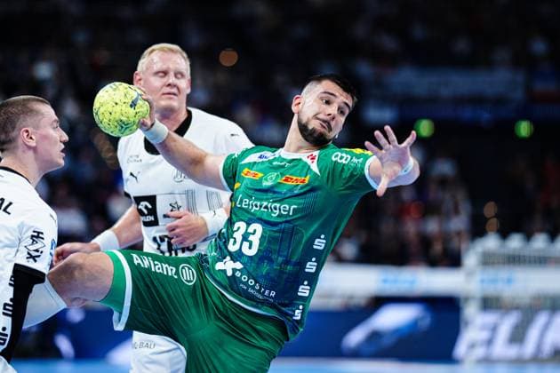 Throw Goal Luka Rogan SC DHfK Leipzig, 33 GER, THW Kiel vs SC DHfK Leipzig, Handball, Bundesliga, Matchday, 31, Season 2024 2025, 28 05 2025 GER, THW Kiel vs SC DHfK Leipzig, Handball, Bundesliga, Matchday, 31, Season 2024 2025, 28 05 2025 Kiel Copyright: xEibner-Pressefoto MarcelxvonxFehrnx EP_MFN