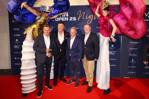 GOLF - Austrian Alpine Open HENNDORF,AUSTRIA,28.MAY.25 - GOLF - DP World Tour, Austrian Alpine Open Night, Golfclub Gut Altentann. Image shows Edwin Weindorfer (CEO Golf Enterprises) and guests.  GEPAxpictures xMathiasxMandl