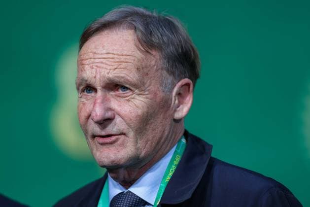 Soccer DFB Cup Final Arminia Bielefeld VfB Stuttgart on 24 05 2025 at the Olympiastadion in Berlin Hans Joachim Watzke Managing Director Borussia Dortmund Deputy Spokesman of the Presidium of the German Football League DFL DFB regulations prohibit any use of photographs as image sequences and or quasi video xJRx