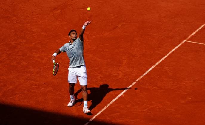 Arthur Fils in second round action French Open Tennis, Day Five, Tennis, Roland Garros, Paris, France - 29 May 2025 EDITORIAL USE ONLY No use with unauthorised audio, video, data, fixture lists, club league logos or live services. Online in-match use limited to 120 images, no video emulation. No use in betting, games or single club league player publications. Copyright: xJavierxGarcia Shutterstockx 15328390m