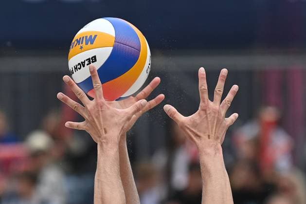 The Groupe D men match Tadeas Trousil and Matyas Dzavoronok of Czech Republic vs Miles Partain and Andrew Benesh of USA at the Pro Tour Elite Beach volleyball, Beachvolleyball tournament in Ostrava, Czech Republic, May 29, 2025. (CTKxPhoto JaroslavxOzana) CTKPhotoP2025052903711  CTKPhotoP2025052903711
