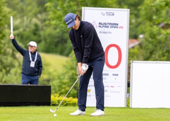 29 05 2025, Golf Club Gut Altentann, Henndorf am Wallersee, AUT, DP World Tour, Austrian Golf Open 2025, in the picture Maximilian Steinlechner AUT Maximilian Steinlechner of Austria during the Austrian Golf Open of the DP World Tour at the Golf Club Gut Altentann in Henndorf am Wallersee, Austria on 2025 05 29 Expa Henndorf am Wallersee  EP_gro
