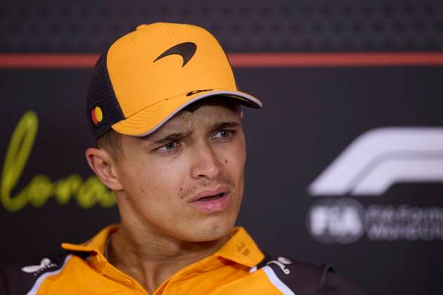 F1 Grand Prix of Spain - Previews Lando Norris of Great Britain and McLaren Formula 1 Team attends the Drivers press conference, PK, Pressekonferenz during previews ahead of the F1 Grand Prix of Spain at Circuit de Barcelona-Catalunya on May 29, 2025, in Barcelona, Spain. Barcelona Circuit de Barcelona-Catalunya Catalunya Spain RL_F1GPESP2025_000048 Copyright: xRicardoxLarreinax