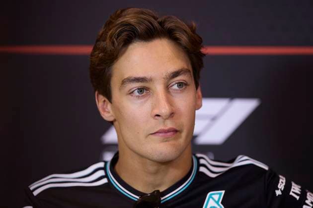 F1 Grand Prix of Spain - Previews George Russell of Great Britain and Mercedes AMG Petronas F1 Team attends the Drivers press conference, PK, Pressekonferenz during previews ahead of the F1 Grand Prix of Spain at Circuit de Barcelona-Catalunya on May 29, 2025, in Barcelona, Spain. Barcelona Circuit de Barcelona-Catalunya Catalunya Spain RL_F1GPESP2025_000073 Copyright: xRicardoxLarreinax