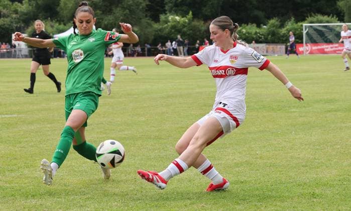 Münchingen , Football WFV Cup Final Women , VfB Stuttgart Women vs VfL Herrenberg , right Celine Philipp VfB