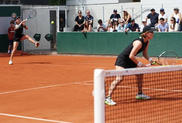 (250529) -- PARIS, May 29, 2025 -- Wang Xinyu (L) Zheng Saisai compete during the women s doubles 1st round match between Wang Xinyu Zheng Saisai of China and Irina Khromacheva (Russia) Fanny Stollar (Hungary) at the French Open tennis tournament at Roland Garros, Paris, France, May 29, 2025. ) (SP)FRANCE-PARIS-TENNIS-FRENCH OPEN-WOMEN S DOUBLES GaoxJing 