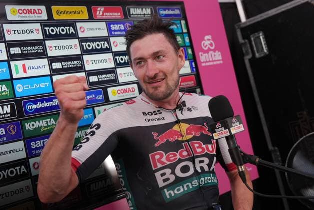 Denz Nico of Red Bull - Bora - Hansgrohe Team winner of the stage during the stage 18 of the Giro d™Italia from Morbegno to Cesano Maderno, Italy - Thursday, May 29, 2025. - cycling.  Copyright: xGianxMattiaxD Alberto LaPressex