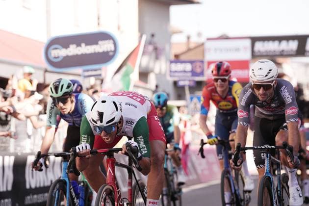 Maestri Mirco of Team Polti Visitmalta on the finish line during the stage 18 of the Giro d™Italia from Morbegno to Cesano Maderno, Italy - Thursday, May 29, 2025. - cycling.  Copyright: xMarcoxAlpozzi LaPressex