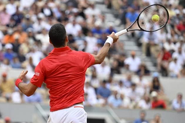 2025 Roland-Garros - Day 5 PARIS, FRANCE - MAY 29: Novak Djokovic of Serbia in action against Corentin Moutet (not seen) of France during the Men s Singles Second Round match on Day Five of the 2025 French Open at Roland Garros in Paris, France on May 29, 2025. Burak Akbulut Anadolu Paris France. Editorial use only. Please get in touch for any other usage.  Copyright: x2025xAnadoluxBurakxAkbulutx