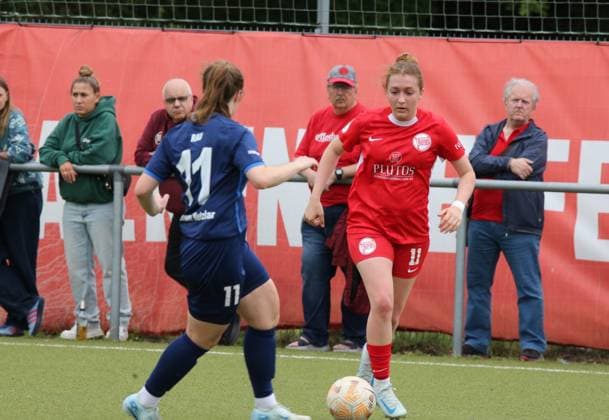 29 05 2025 xmgoodx Offenbach am Main, Soccer Hessenpokal 2024 2025 Semifinal Women Kickers Offenbach OFC FSV Hessen Wetzlar Ann Kathrin Seiler 11, OFC Women vs Antonia Rau FSV Hessen Wetzlar