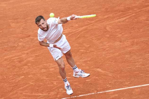 TENNIS : Roland Garros 2025 - Internationaux de France - 29 05 2025 Corentin Moutet (FRA) Vs Novak Djokovic (SRB) ParisFrance  Copyright: xMichtofx