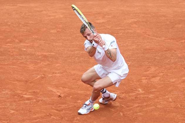 TENNIS : Roland Garros 2025 - Internationaux de France - 29 05 2025 Corentin Moutet (FRA) Vs Novak Djokovic (SRB) ParisFrance  Copyright: xMichtofx