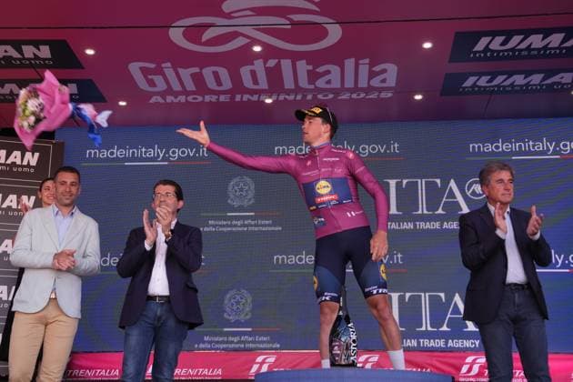 Pedersen Mads of Lidl-Trek, cyclamen jersey, during the stage 18 of the Giro d™Italia from Morbegno to Cesano Maderno, Italy - Thursday, May 29, 2025. - cycling.  Copyright: xMassimoxPaolone LaPressex