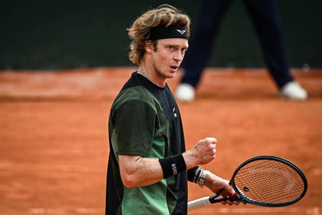 May 29, 2025, Paris, France, France: Andrey RUBLEV of Russia celebrates his point during the fifth day of Roland-Garros 2025, French Open 2025, Grand Slam tennis tournament at Roland-Garros Stadium on May 29, 2025 in Paris, France. Paris France - ZUMAm308 20250529_zsp_m308_011 Copyright: xMatthieuxMirvillex