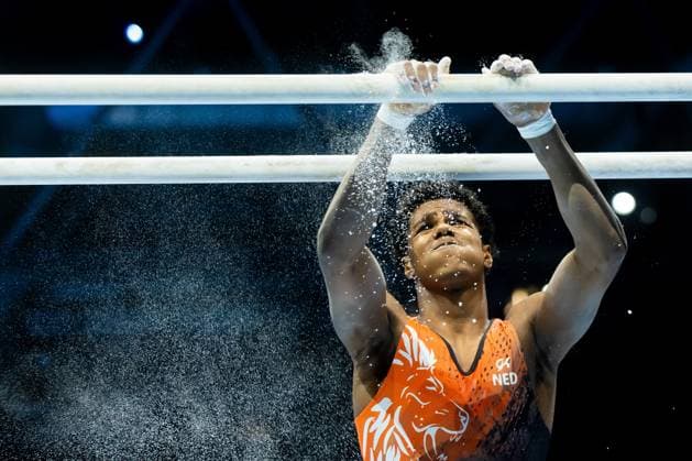 Bilder des Jahres 2025, Sport 05 Mai LEIPZIG - Elijah Faverus in action during the all-around finals at the European Gymnastics Championships in Leipzig, Germany. ANP IRIS VAN DEN BROEK xVIxANPxSportx xxANPxIVx 528966698 originalFilename: 528966698.jpg