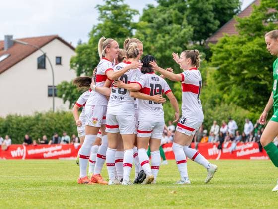 VfB Stuttgart celebrates the 1 0, VfB Stuttgart vs VfL Herrenberg, Football, Womens WFV Association Cup Final, Season 2024 2025, 29 05 2025, VfB Stuttgart vs VfL Herrenberg, Football, Womens WFV Association Cup Final, Season 2024 2025, 29 05 2025 Stuttgart Copyright: xEibner-Pressefoto MaxxVogelx EP_MVL