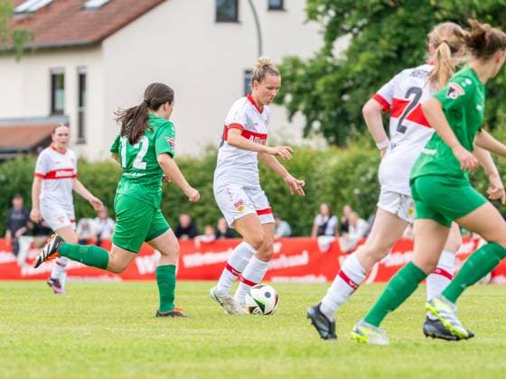 Jana Lennartz VfL Herrenberg, 12 and Jana Beuschlein VfB Stuttgart, 20 , VfB Stuttgart vs VfL Herrenberg, Football, Women WFV Verbandspokal Final, Season 2024 2025, 29 05 2025, VfB Stuttgart vs VfL Herrenberg, Football, Women WFV Verbandspokal Final, Season 2024 2025, 29 05 2025 Stuttgart Copyright: xEibner-Pressefoto MaxxVogelx EP_MVL