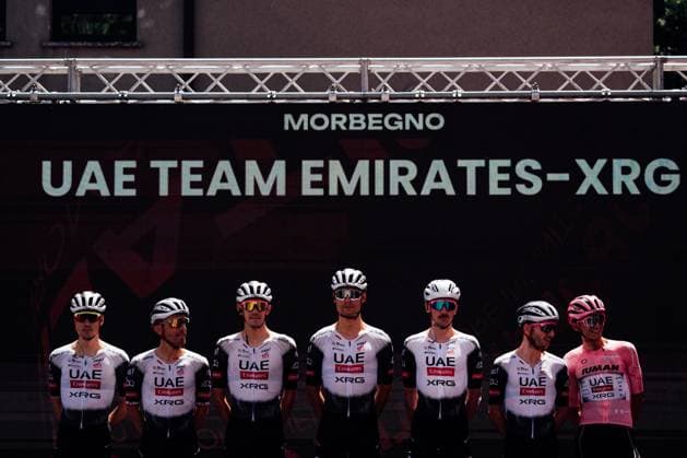 2025 Giro d Italia Stage 18 Picture by Zac Williams SWpix.com - 29 05 2025 - Cycling - 2025 Giro d Italia Stage 18, Morbegno to Cesano Maderno, Italy - UAE Team Emirates-XRG. Copyright: x xSWpix.comx(t axPhotographyxHubxLtd)xZacxWilliams SWpix.comx SWP-2645