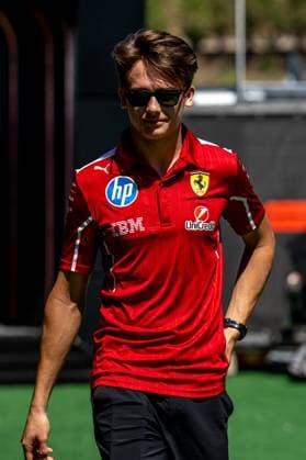 MONTMELO, SPAIN: Dino Beganovic, The reserve driver for the Ferrari team, at the 2025 Formula 1 Spanish Grand Prix at the Circuit de Barcelona-Catalunya in Montmelo, Spain.