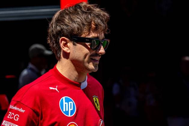 MONTMELO, SPAIN: Charles Leclerc, racing for the Ferrari team during the 2025 Formula 1 Spanish Grand Prix at the Circuit de Barcelona-Catalunya in Montmelo, Spain