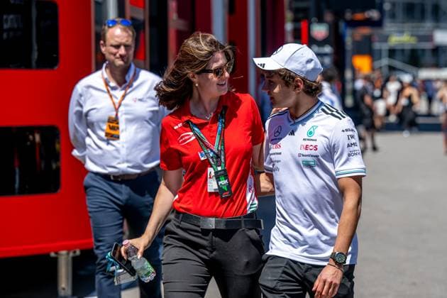 MONTMELO, SPAIN: Andrea Kimi Antonelli, racing for the Mercedes team during the 2025 Formula 1 Spanish Grand Prix at the Circuit de Barcelona-Catalunya in Montmelo, Spain