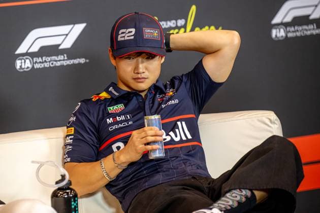 MONTMELO, SPAIN: Yuki Tsunoda, racing for the Red Bull Racing team during the 2025 Formula 1 Spanish Grand Prix at the Circuit de Barcelona-Catalunya in Montmelo, Spain