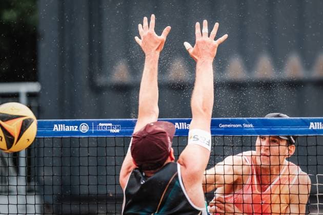 Beach Volleyball Men Allianz German Beach Tour 2025 Tourstop Hamburg 29 05 2025 Tristan Fröbel at the Attack Hamburg Active City Arena Heiligengeistf Hamburg Germany