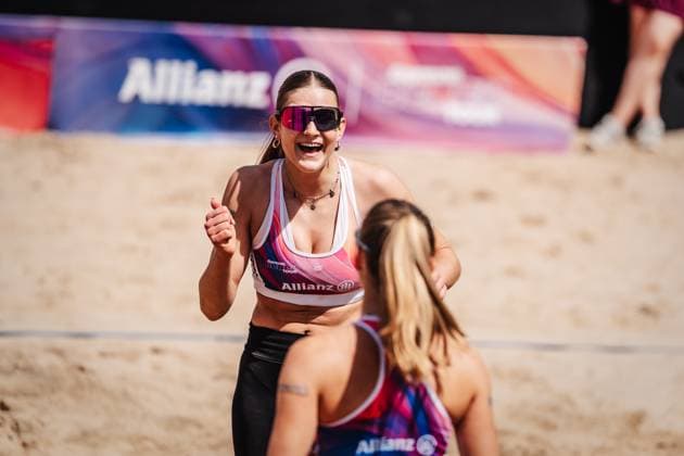 Beach Volleyball Women Allianz German Beach Tour 2025 Tourstop Hamburg 29 05 2025 Mila Jancar cheers Hamburg Active City Arena Heiligengeistf Hamburg Germany