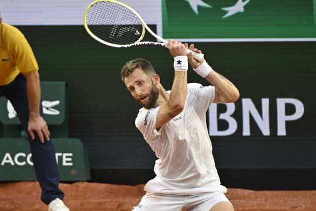 Tennis : Roland Garros 2025 - ITF - Tennis - Roland Garros 2025 - ITF - Corentin Moutet - France France  Copyright: xChryslenexCaillaudx xPsnewzx