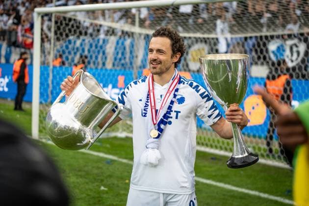 Sport Themen der Woche KW22 FC Copenhagen win the Oddset Cup final 2025, Herning, Denmark Herning, Denmark. 29th, May 2025. Thomas Delaney of FC Copenhagen seen in celebration as winner of the Oddset Cup final between FC Copenhagen and Silkeborg IF at MCH Arena in Herning. Denmark, Herning  Copyright: xGonzalesxPhoto NicolaixBethelsenx
