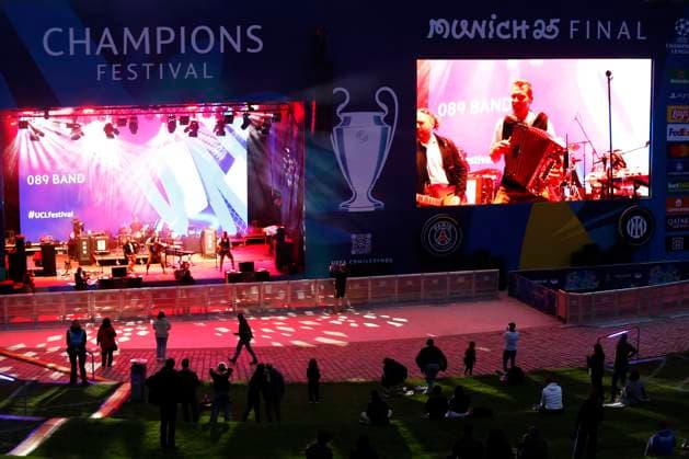 Champions Festival - UEFA Champions League Final 2025 in Munich - 29 May 2025 General view of the concert Stage during the Champions Festival Village ahead of the UEFA Champions League Final 2025 between Paris Saint-Germain and FC Internazionale Milano. Munich Germany Copyright: xMohammadxJavadxAbjoushakx xSOPAxImagesx _MG_6298
