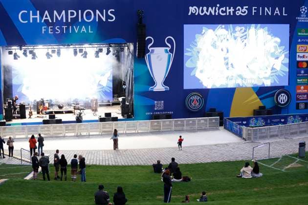 May 30, 2025, Munich, Germany: General view of the concert Stage during Champions Festival Village ahead of the UEFA Champions League Final 2025 between Paris Saint-Germain and FC Internazionale Milano. Munich Germany - ZUMAs197 20250530_aaa_s197_003 Copyright: xMohammadxJavadxAbjoushakx