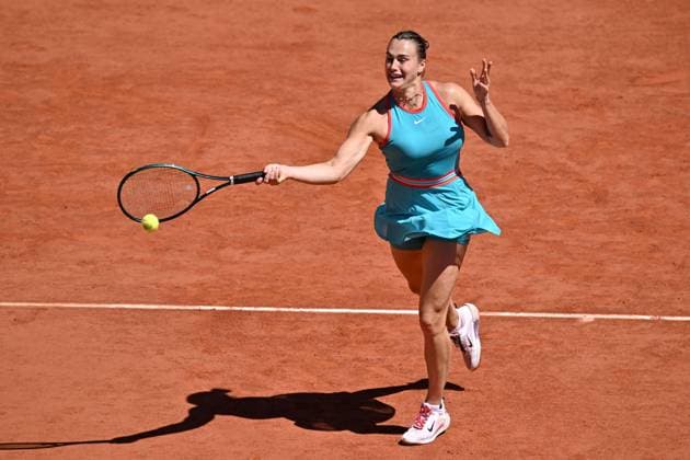 2025 Roland-Garros - Day 6 PARIS, FRANCE - MAY 30: Aryna Sabalenka in action against Olga Danilovic (not seen) of Serbia during their women s singles match on day 6 of the French Open tennis tournament on Court Philippe-Chatrier in Paris, France on May 30, 2025. Mustafa Yalcin Anadolu Paris France. Editorial use only. Please get in touch for any other usage.  Copyright: x2025xAnadoluxMustafaxYalcinx