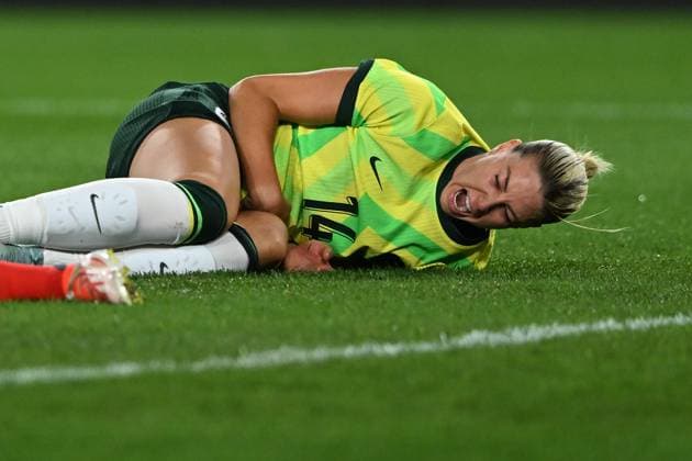 SOCCER AUSTRALIA ARGENTINA WOMEN, Alanna Kennedy of Australia reacts during the Women s friendly international match, Länderspiel, Nationalmannschaft between Australia and Argentina at Marvel Stadium in Melbourne, Friday, May 30, 2025. ( NO ARCHIVING, EDITORIAL USE ONLY MELBOURNE VICTORIA AUSTRALIA  Copyright: xJAMESxROSSx 20250530117841876409