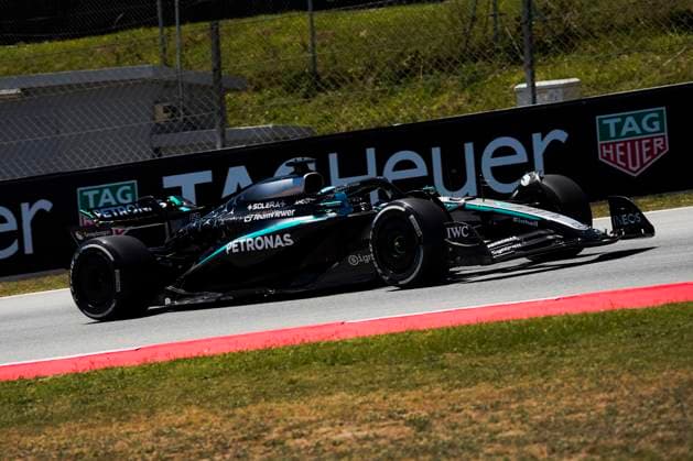 Formula 1 Aramco Gran Premio de Espana 2025 Gabriela Testa OVERTAKE MAXPPP - Barcelona 30 05 2025 63 RUSSELL George (gbr), Mercedes AMG Petronas, action during the Formula 1 Aramco Gran Premio de Espana 2025, the 9th round of the 2025 FIA Formula 1 World Championship, WM, Weltmeisterschaft at the Circuit of Barcelona-Catalunya from May 29 to June 1, 2025, in Montmeló, Spain Barcelona Spain  Copyright: xOVERTAKE MAXPPPxGabrielaxTestax OVT202505305329 OVT202505305329