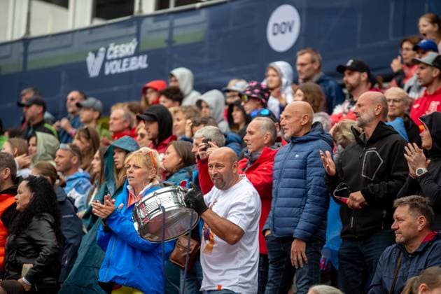 Fans during the Group B men match Jakub Sepka and Jiri Sedlak of Czech Republik vs Evandro Goncalves Oliveira Junior and Arthur Diego Mariano Lanci of Brasil at the Pro Tour Elite Beach volleyball, Beachvolleyball tournament in Ostrava, Czech Republic, May 30, 2025. (CTKxPhoto VladimirxPrycek) CTKPhotoP2025053004496  CTKPhotoP2025053004496