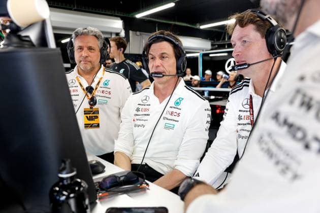 Toto Wolff AUT, Mercedes AMG Petronas F1 Team , Ola Källenius SWE, Chairman of the Board of Management of Mercedes Benz Group AG , F1 Grand Prix of Spain at Circuit de Barcelona Catalunya on May 30, 2025 in Barcelona, Spain Photo by HOCH ZWEI Barcelona Spain
