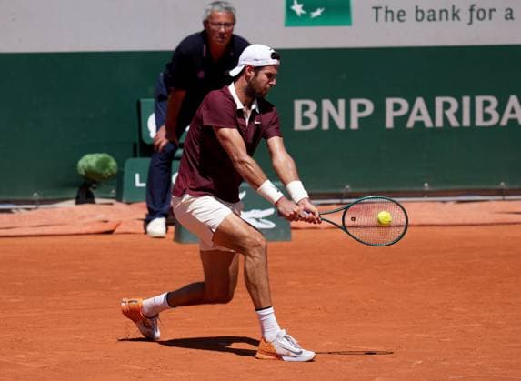 TENNIS - French Open 2025 PARIS,FRANCE,30.MAY.25 - TENNIS - ATP, Tennis Herren World Tour, French Open, Roland Garros, Grand Slam. Image shows Karen Khachanov (RUS).  GEPAxpictures xMichaelxRiedler