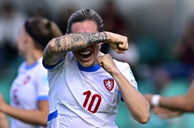 Sport Themen der Woche KW22 Bilder des Jahres 2025, Sport 05 Mai Sport Bilder des Tages Czech Katerina Svitkova celebrates goal during the Women s Football Nations League, B4 Group 5th round match: Czechia vs Croatia in Chomutov, Czech Republic, May 30, 2025. (CTKxPhoto OndrejxHajek) CTKPhotoP2025053005901  CTKPhotoP2025053005901