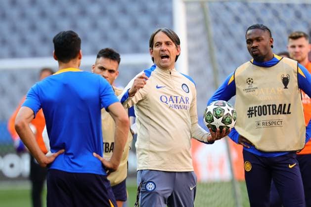 Football, CL Final in Munich, Inter Milan, Training