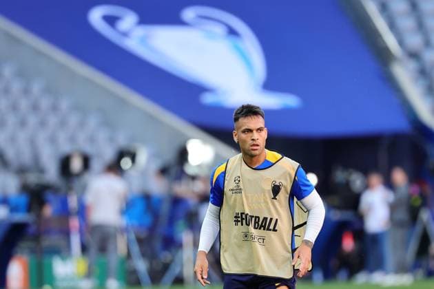 Lautaro Martinez of FC Internazionale during the training session the day ahead of the 2024 2025 Champions League Final football match between Paris Saint Germain and FC Internazionale at Munich Football Arena stadium in Munich (Germany), May 30th, 2025. CesarexPurini