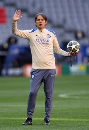 Inter Milan coach Simone Inzaghi during the UEFA Champions League Final Training session at Munich Football Arena, Munich. Picture date: 30th May 2025. Picture credit should read: David Klein Sportimage EDITORIAL USE ONLY. No use with unauthorised audio, video, data, fixture lists, club league logos or live services. Online in-match use limited to 120 images, no video emulation. No use in betting, games or single club league player publications. SPI_011_DK_Inter_Milan_Training SPI-3967-0011