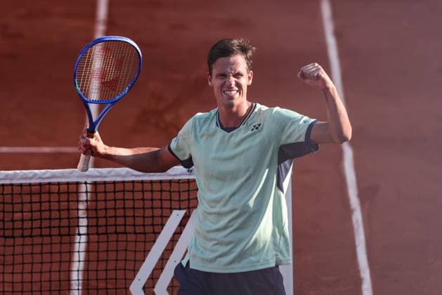 Daniel Altmaier cheers after the victory,jubilation,joy,emotion Copyright: xJuergenxHasenkopfx