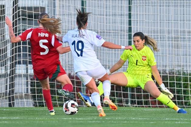 SERBIA vs HUNGARY MILICA KOSTIC golman football Serbia vs Hungary Nations league sports center FSS, Stara Pazova 30.05.2025. Foto: FOOTBALL, SERBIA, HUNGARY, NATIONS LEAGUE, WOMEN Stara Pazova Sports center Stara Pazova Serbia Copyright: xMarkoxMetlas xMNxPressx