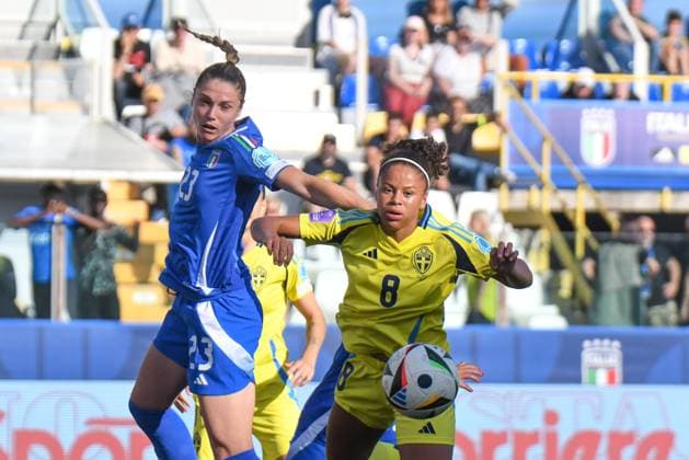 23 Cecilia Salvai and 8 Felicia Schroder during UEFA Women s National League League A match between Italy and Sweden. Friday, May 30, 2025 at stadium Ennio Tardini in Parma.  Copyright: xAndreaxAmato IPAxSportx xipa-agency.netx xx IPA_58426353 IPA_Agency_IPA58426353