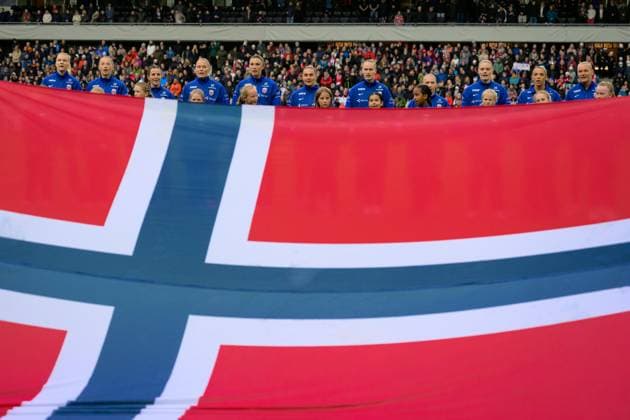 250530 Players of Norway ahead of the UEFA Women™s Nations League football match between Norway and Iceland on May 30, 2025 in Trondheim Photo Vegard Grott BILDBYRAN kod VG VG0755 bbeng fotboll football soccer fotball nations league landskamp norge norway dam iceland island uefa womens nations league  Copyright: VEGARDxGRoTT BB250530VG085