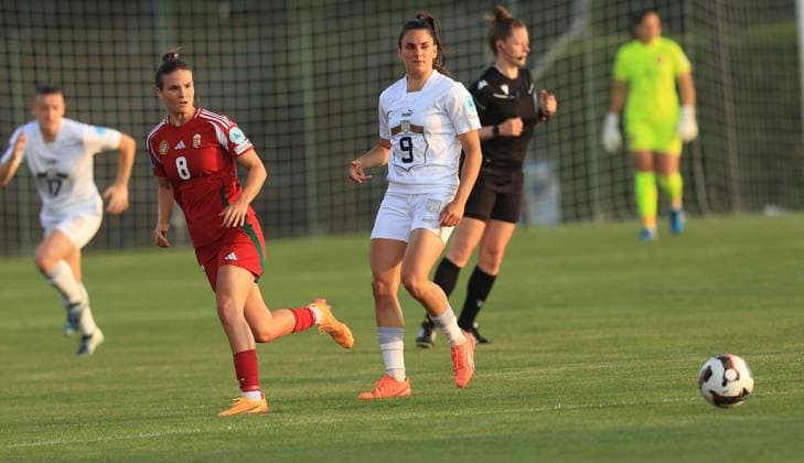 30.05.2025 Stara Pazova Serbia-Hungary Nations League women s football viktoria szabo(L)Hungary Jovana Damnjanovic( r) Serbia Hungary :