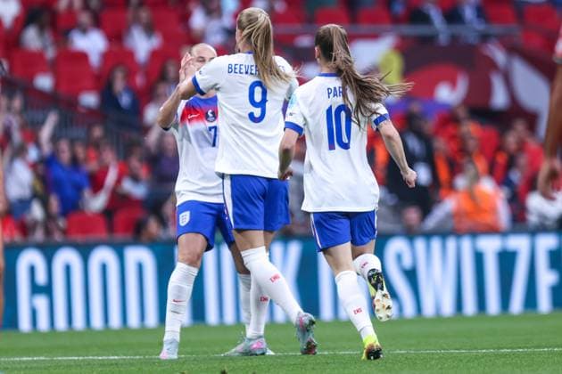 England Women v Portugal Women UEFA Womens Nations League Agnes Beever-Jones of England Women celebrates her sides first goal of the game to make the score 1-0 during the UEFA Womens Nations League Group C match at Wembley Stadium, London UK Newspapers OUT Copyright: xLucyxCopseyx FIL-21856-0035