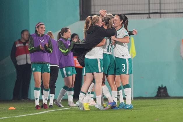 Turkiye v Republic of Ireland - UEFA Nations League B – Group 2 ISTANBUL, TURKIYE - MAY 30: Players of Ireland National Women s Football Team celebrate after scoring a goal during the fifth match of UEFA Nations League B - Group 2 at Esenler Erokspor Stadium in Istanbul, Turkiye on May 30, 2025. Beyza Comert Anadolu Istanbul Turkey. Editorial use only. Please get in touch for any other usage.  Copyright: x2025xAnadoluxBeyzaxComertx